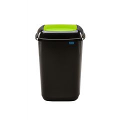 Plafor, Cos plastic reciclare selectiva, capacitate 45l, PLAFOR Quatro - negru cu capac verde - sticla - autograf.ro