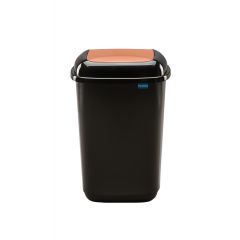 Plafor, Cos plastic reciclare selectiva, capacitate 45l, PLAFOR Quatro - negru cu capac maro - bio - autograf.ro