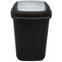 Plafor, Cos plastic reciclare selectiva, capacitate 90l, PLAFOR Quatro - negru cu capac gri - altele - autograf.ro