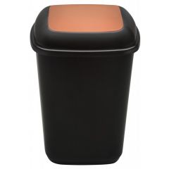 Plafor, Cos plastic reciclare selectiva, capacitate 90l, PLAFOR Quatro - negru cu capac maro - bio - autograf.ro
