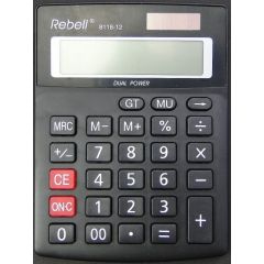 Calculatoare de birou Rebell, Calculator de birou, 12 digits, 137 x 104 x 23 mm, dual power, Rebell 8118-12 - negru - autograf.ro