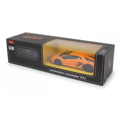 Jucarii WINFUN Rastar, MASINA CU TELECOMANDA LAMBORGHINI AVENTADOR SVJ PORTOCALIU CU SCARA 1 LA 24 - autograf.ro