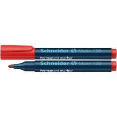 Markere, Permanent marker SCHNEIDER Maxx 130, varf rotund 1-3mm - rosu - autograf.ro