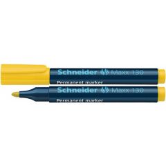 Markere, Permanent marker SCHNEIDER Maxx 130, varf rotund 1-3mm - galben - autograf.ro
