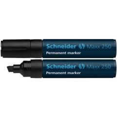 Markere, Permanent marker SCHNEIDER Maxx 250, varf tesit 2+7mm - negru - autograf.ro
