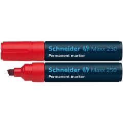 Markere, Permanent marker SCHNEIDER Maxx 250, varf tesit 2+7mm - rosu - autograf.ro