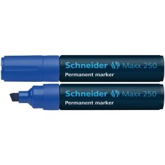 Markere, Permanent marker SCHNEIDER Maxx 250, varf tesit 2+7mm - albastru - autograf.ro