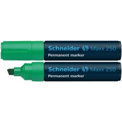 Markere, Permanent marker SCHNEIDER Maxx 250, varf tesit 2+7mm - verde - autograf.ro