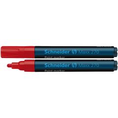 Carioci cu vopsea, Marker cu vopsea SCHNEIDER Maxx 270, varf rotund 1-3mm - rosu - autograf.ro
