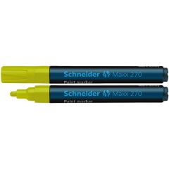 Carioci, Marker cu vopsea SCHNEIDER Maxx 270, varf rotund 1-3mm - galben - autograf.ro