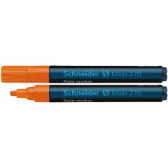 Carioci Schneider, Marker cu vopsea SCHNEIDER Maxx 270, varf rotund 1-3mm - orange - autograf.ro