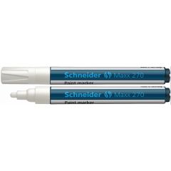 Carioci cu vopsea, Marker cu vopsea SCHNEIDER Maxx 270, varf rotund 1-3mm - alb - autograf.ro