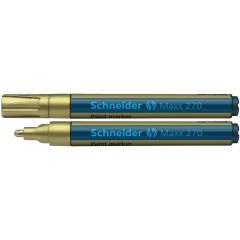 Carioci Schneider, Marker cu vopsea SCHNEIDER Maxx 270, varf rotund 1-3mm - auriu - autograf.ro