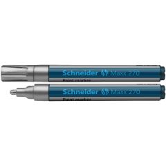 Carioci cu vopsea, Marker cu vopsea SCHNEIDER Maxx 270, varf rotund 1-3mm - argintiu - autograf.ro