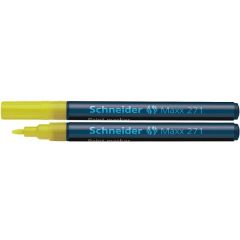 Carioci, Marker cu vopsea SCHNEIDER Maxx 271, varf rotund 1-2mm - galben - autograf.ro
