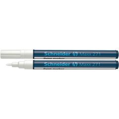 Carioci cu vopsea, Marker cu vopsea SCHNEIDER Maxx 271, varf rotund 1-2mm - alb - autograf.ro