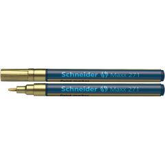 Carioci Schneider, Marker cu vopsea SCHNEIDER Maxx 271, varf rotund 1-2mm - auriu - autograf.ro