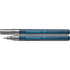 Carioci cu vopsea, Marker cu vopsea SCHNEIDER Maxx 271, varf rotund 1-2mm - argintiu - autograf.ro