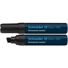 Markere, Permanent marker SCHNEIDER Maxx 280, varf tesit 4+12mm - negru - autograf.ro
