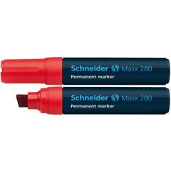 Markere, Permanent marker SCHNEIDER Maxx 280, varf tesit 4+12mm - rosu - autograf.ro