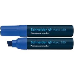 Markere, Permanent marker SCHNEIDER Maxx 280, varf tesit 4+12mm - albastru - autograf.ro