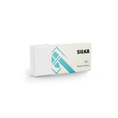 Radiere si corectoare Silka, Radiera pentru creion, 44x22x13.5mm, PVC-free, nu lasa reziduuri, SILKA Text Mate - alba - autograf.ro