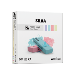Radiere si corectoare Silka, Radiera pentru creion, 59.5x22x11mm, PVC-free, nu lasa reziduuri, SILKA Pastel - culori asortate - autograf.ro
