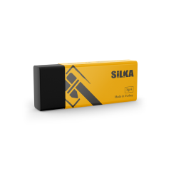 Radiere si corectoare Silka, Radiera pentru creion, 59.5x22x11mm, PVC-free, nu lasa reziduuri, SILKA Text Mate - neagra - autograf.ro