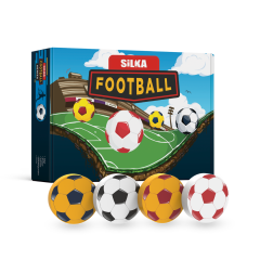 Radiere si corectoare Silka, Display radiere pt creion, nu lasa reziduuri, 36buc/display, SILKA Football-forma rotunda, design asortat - autograf.ro