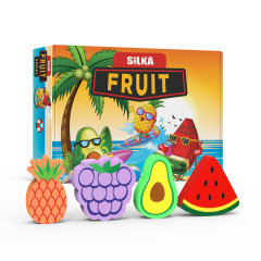 Radiere si corectoare Silka, Display radiere pt creion, nu lasa reziduuri, 36buc/display, SILKA Fruit - design fructe - autograf.ro