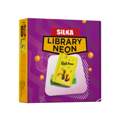 Radiere si corectoare Silka, Display radiere pt creion, nu lasa reziduuri, 36buc/display, SILKA Library Neon - design carti de joc - autograf.ro