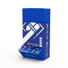 Radiere si corectoare Silka, Display radiere pt creion, 44x22x13.5mm, 240buc/display, SILKA Exam - albastre - autograf.ro