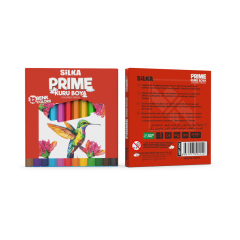 Creioane cerate Silka, Creioane colorate 1/2, 12 culori/cutie, SILKA Prime - autograf.ro