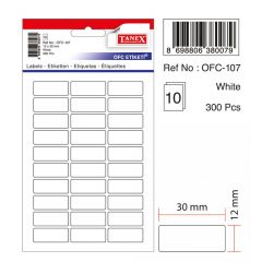 Tanex, Etichete autoadezive albe, 12 x 30 mm, 300 buc/set, Tanex - autograf.ro