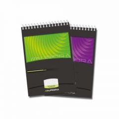 Blocnotes Aurora, Blocnotes cu spirala, A5,  80 file - 90g/mp, microperforatii, AURORA Mano - matematica - autograf.ro