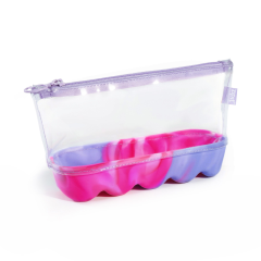 Zip..it, Penar cu fermoar ZIPIT Silicone Wave Pouch - Pink-Purple - autograf.ro