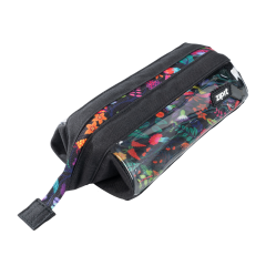 Zip..it, Penar cu fermoar ZIPIT Lenny Clear 2 Sides - Black Floral - autograf.ro