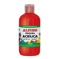 Acuarele, tempera, ulei, acrilice Alpino, Vopsea acrilica, 250ml, Alpino - rosu - autograf.ro