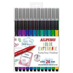 Alpino, Fineliner, varf 0.4mm, 24culori/set, ALPINO Color Experience - autograf.ro