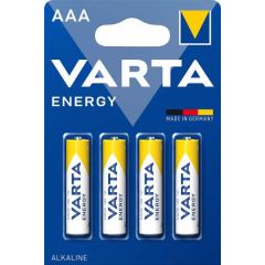 Leitz Varta, Baterii AAA Varta Energy, alcaline, R3, 1,5 V, blister 4 baterii - autograf.ro