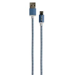 Grixx, Cablu date GRIXX - Micro USB to USB, impletit, lungime 1m - albastru/alb - autograf.ro