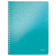 Raspundel Istetel, Caiet de birou LEITZ WOW, PP, A4, 80 coli, cu spira, matematica, turcoaz - autograf.ro