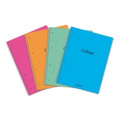 Produse din hartie, Caiet cu spirala, A4, 80 file - 70g/mp, 4 perf., coperta PP, AURORA College - matematica - autograf.ro