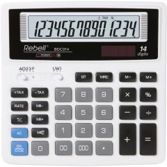 Calculatoare de birou Rebell, Calculator de birou, 14 digits, 156 x 156 x 30 mm, Rebell BDC 314 BX - alb - autograf.ro