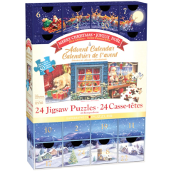 Calendare de Advent, Calendar de Advent Craciun Fericit, 24 puzzle-uri, 50 piese - autograf.ro