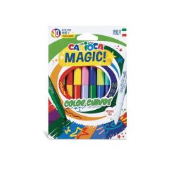 Carioci Carioca, Carioca, varf gros - 6mm,  9 culori+1 magic marker/cutie, CARIOCA Color Change - autograf.ro