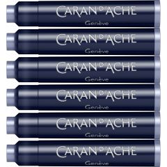Cerneala, patroane si rezerve GRAF VON FABER-CASTELL Caran dAche, Set 6 Cartuse Standard Size International Caran dAche Chromatics Idylic Blue - autograf.ro