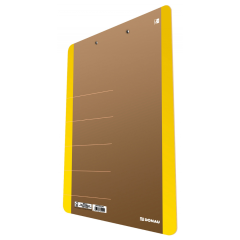 Clipboard-uri Donau, Clipboard dublu A4, carton 900gsm, colturi rotunjite, DONAU Life - margine galbena - autograf.ro
