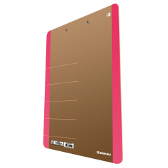 Clipboard-uri Donau, Clipboard dublu A4, carton 900gsm, colturi rotunjite, DONAU Life - margine roz - autograf.ro