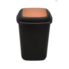 Plafor, Cos plastic reciclare selectiva, capacitate 28l, PLAFOR Quatro - negru cu capac maro - bio - autograf.ro
